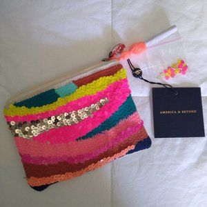 NWT America and beyond sequined coin purse